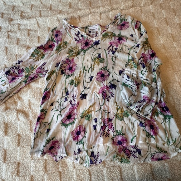 Liz Claiborne Tops - Liz Claiborne Purple Pink Ruched Blouse with Peter Pan Collar